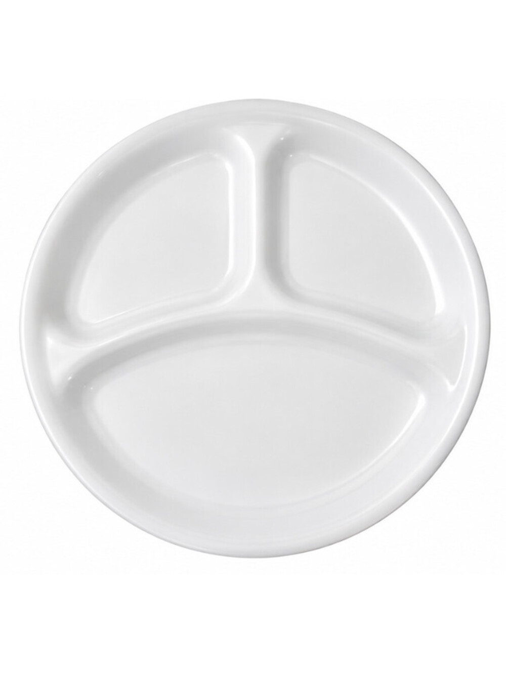Vintage Corelle by Corning White 10.25" 3 Compartment Divided Dinner Plate